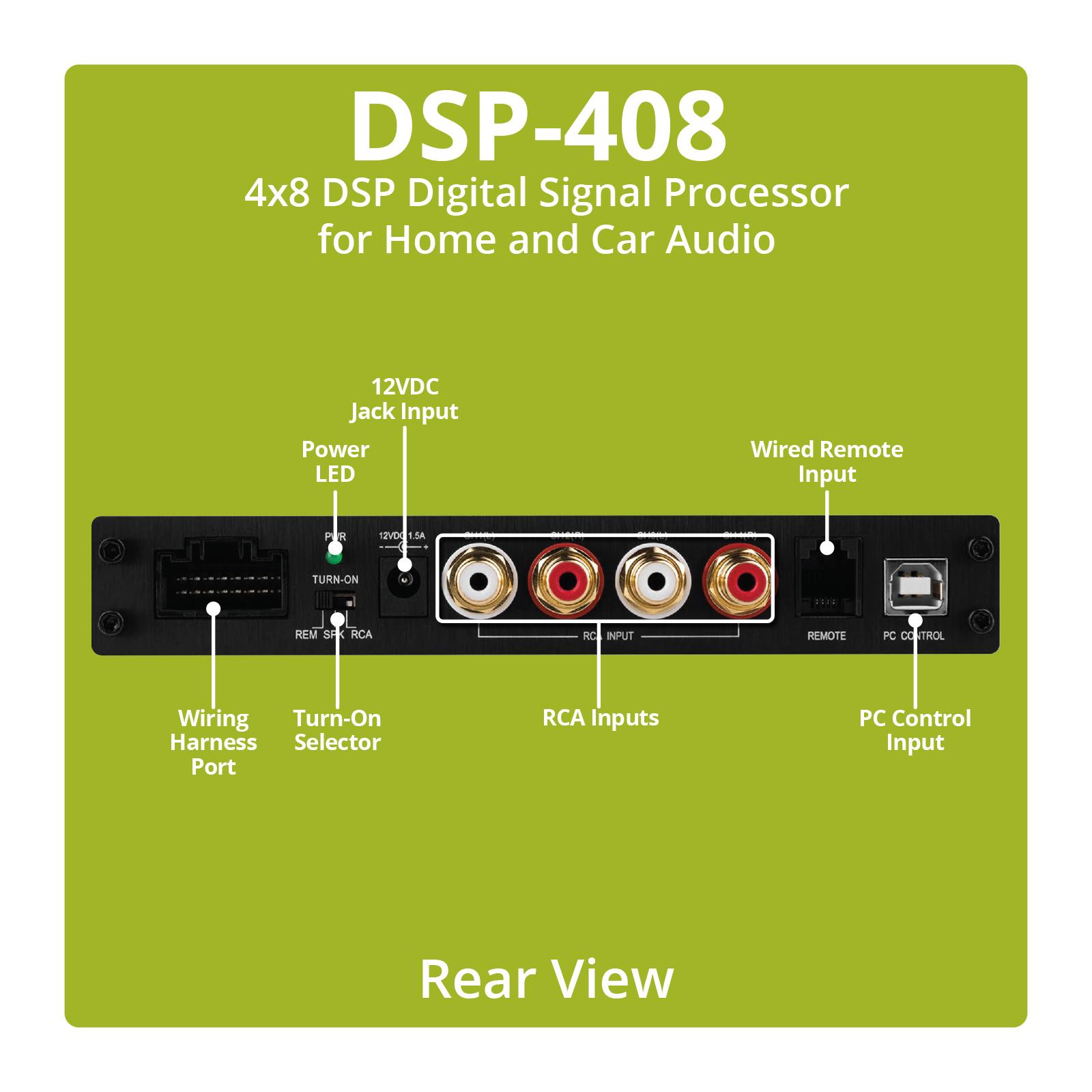 Dayton Audio DSP-408 4x8 DSP Digital Signal Processor for Home and